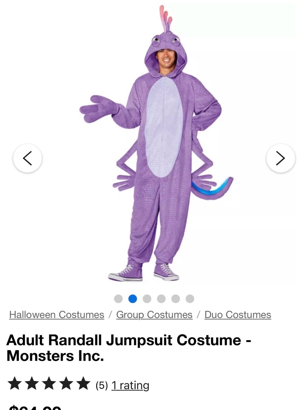 Adult Randall Jumpsuit Costume - Monsters Inc.